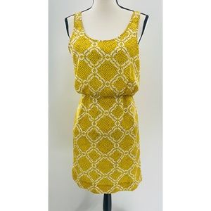 Anthropologie Poridge Fun Black Dot Yellow Sleeveless Mini  Dress